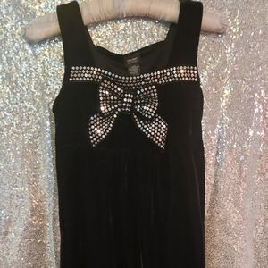 Black velvet girls dress